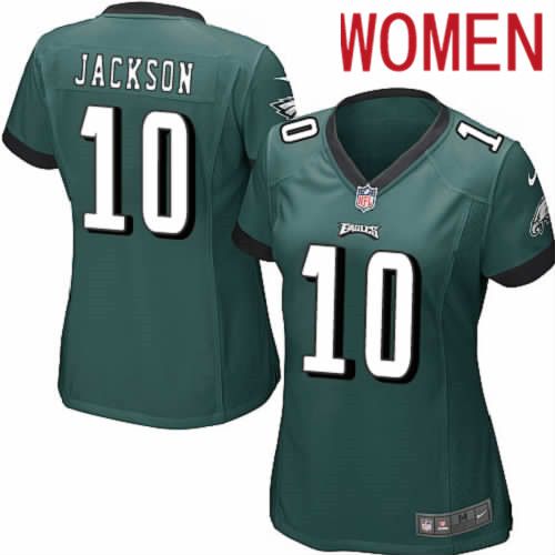 Women Philadelphia Eagles 10 DeSean Jackson Nike Midnight Green Game NFL Jersey
